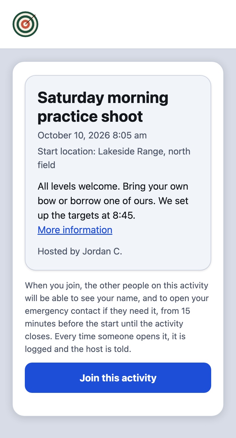 The activity page with the Join this activity button