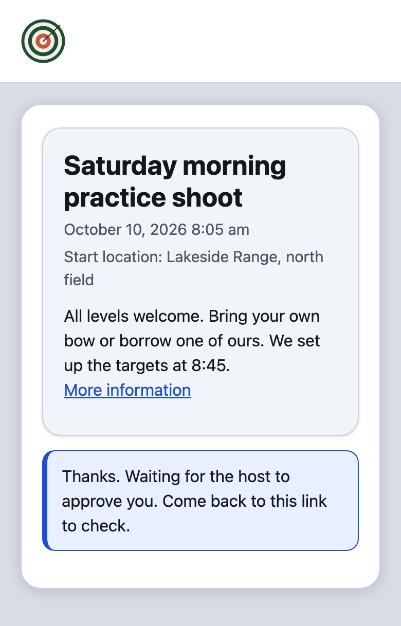 The page a guest sees while waiting for approval