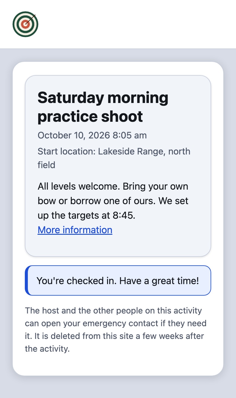 The page a guest sees once approved